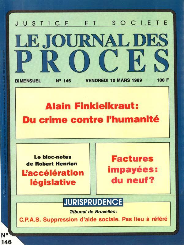 Journal des procès n°146 (10 mars 1989)