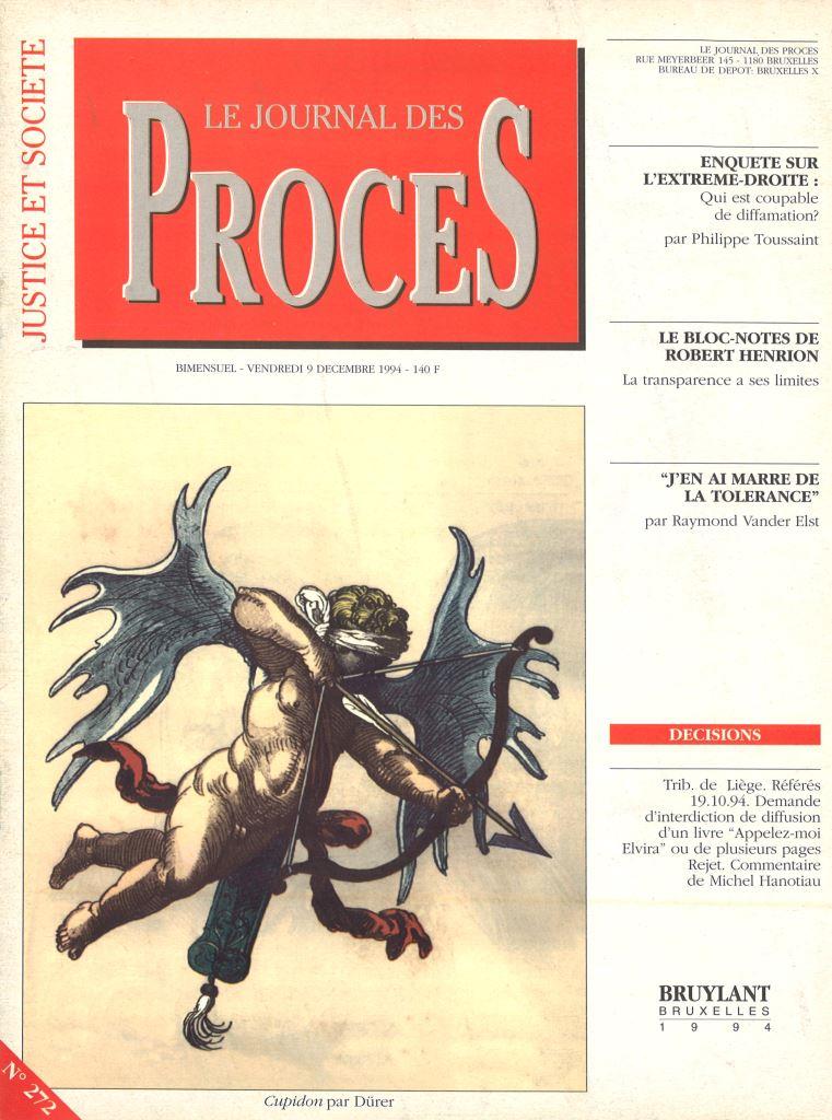Journal des procès n°272 (9 décembre 1994)