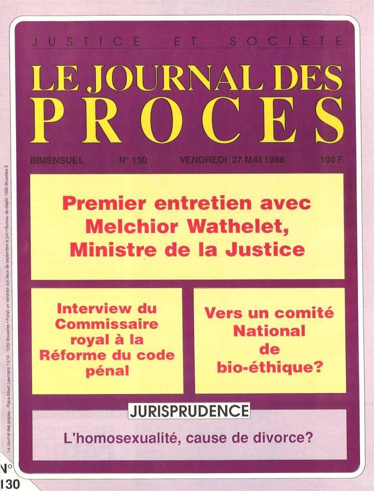 Journal des procès n°130 (27 mai 1988)